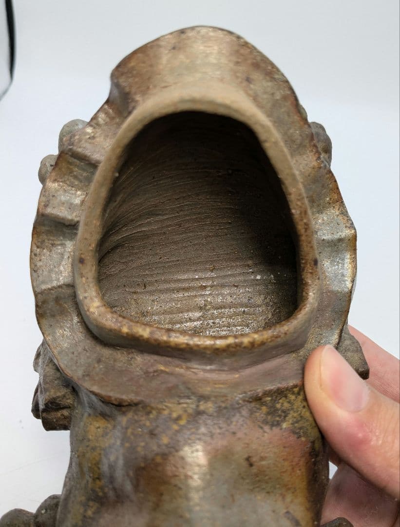 【未使用】岡山県重要無形文化財 浦上善次 備前焼 獅子香炉 共箱共布 置物 香爐