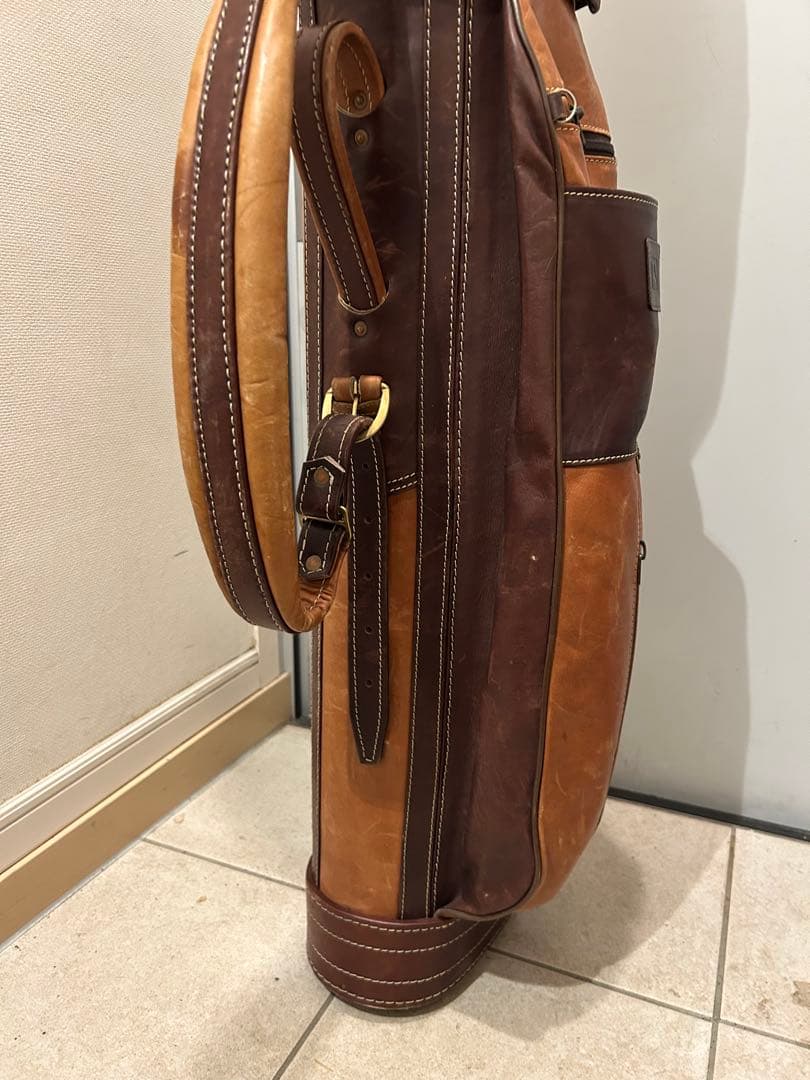 レザー ゴルフバッグ　ブラウン