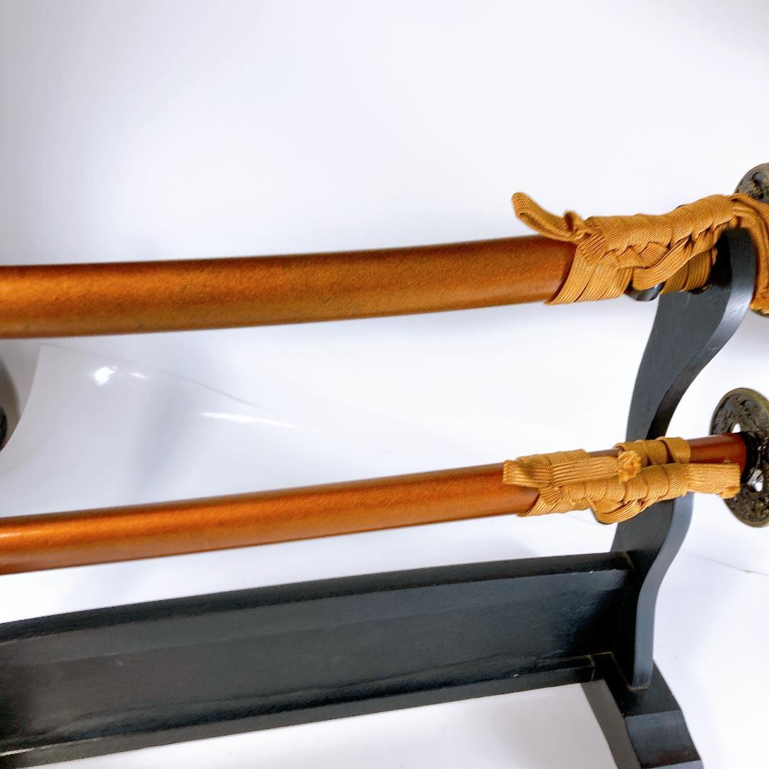 模造刀 太刀・脇差・刀掛け3点セット 武具 置物 演劇 コスプレ 小刀 模擬刀