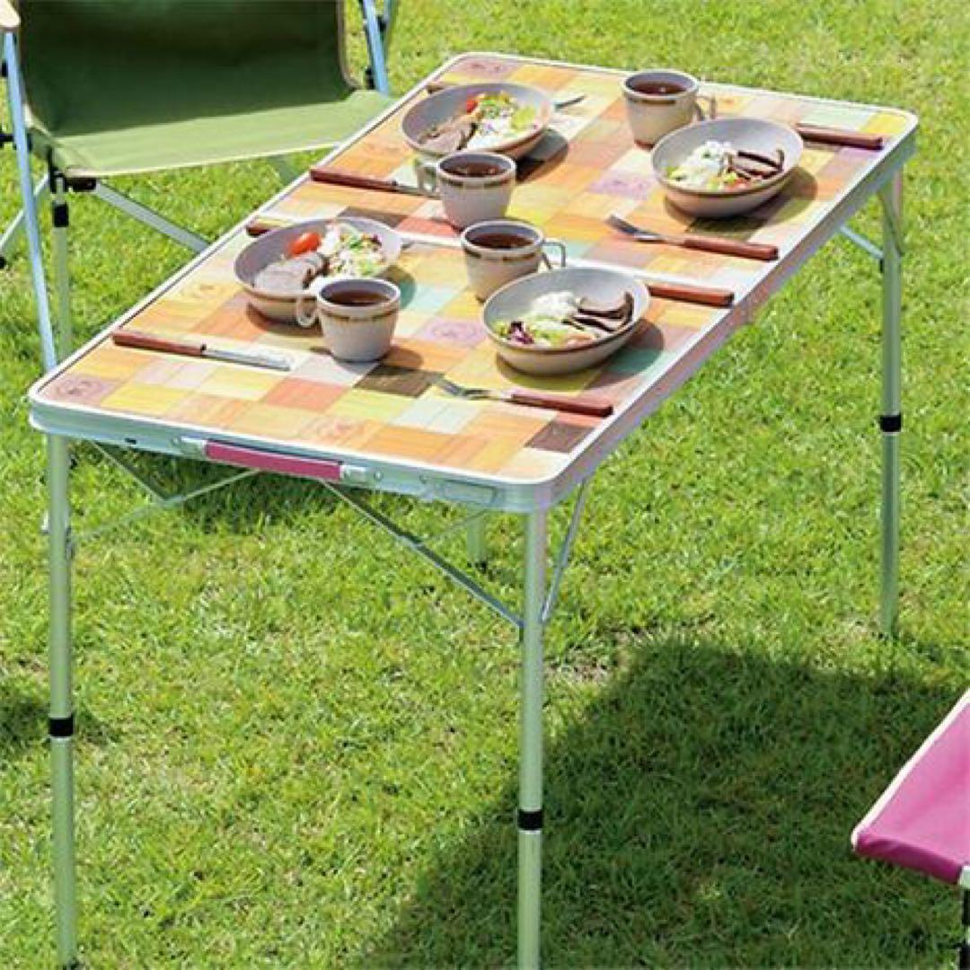 美品✨コールマン ナチュラルモザイクリビングテーブル/120プラス マルチカラー