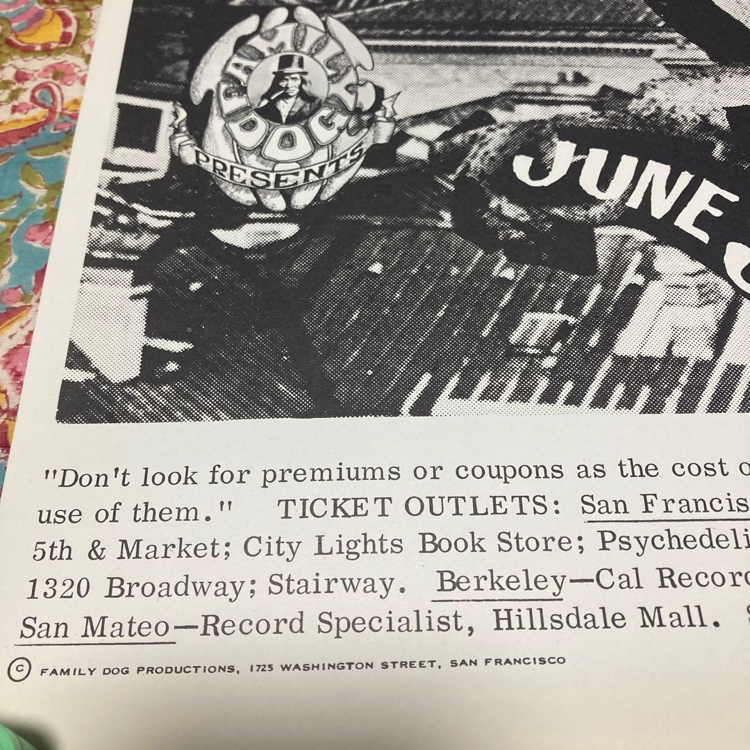 60'sヴィンテージ　ポスター　FAMILY DOG ビートニクス　ヒッピー