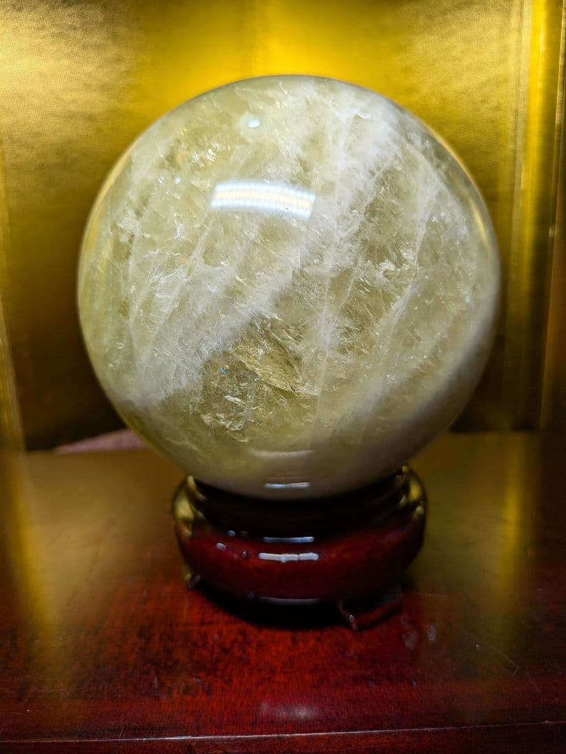シトリン スフィア 直径110cm 2kg 丸玉 台座付 天然石 パワーストーン