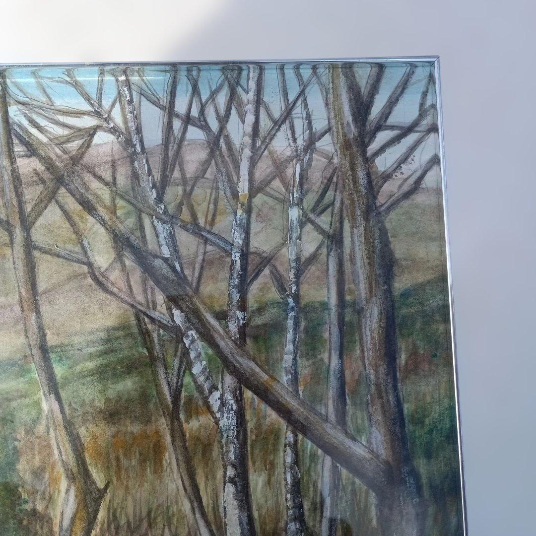 5192）水彩画　池溜り　俊の印あり