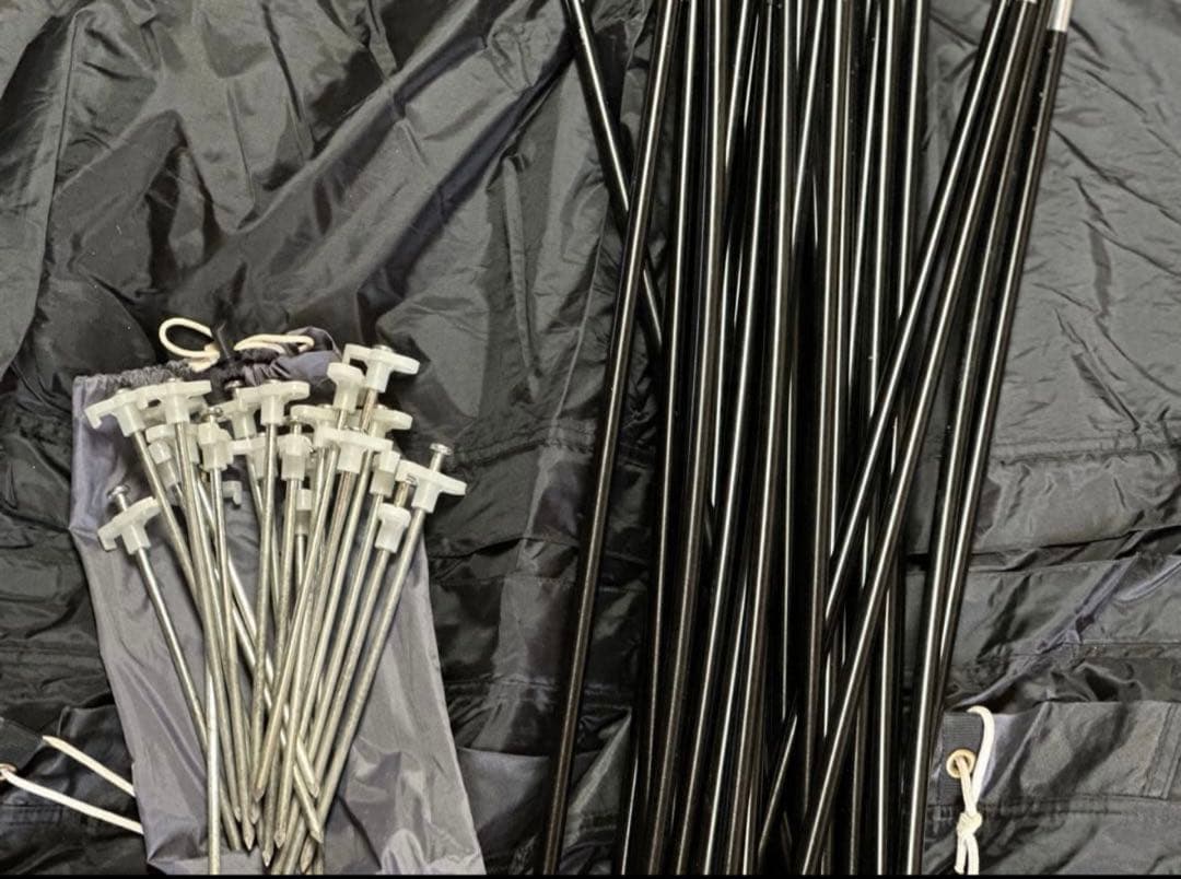 カマボコテント2 ブラック　予備のポール、リペアシート有り