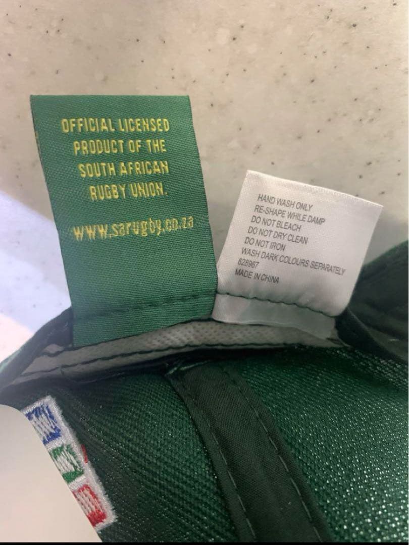 ラグビーSPRINGBOKS 南アフリカ代表　刺繍デザイン「 緑」「黄」　セット