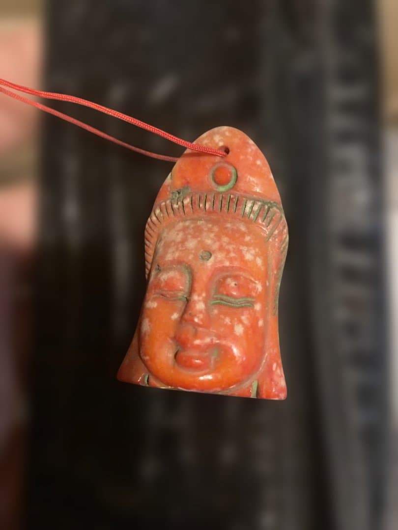 赤珊瑚　根付　仏