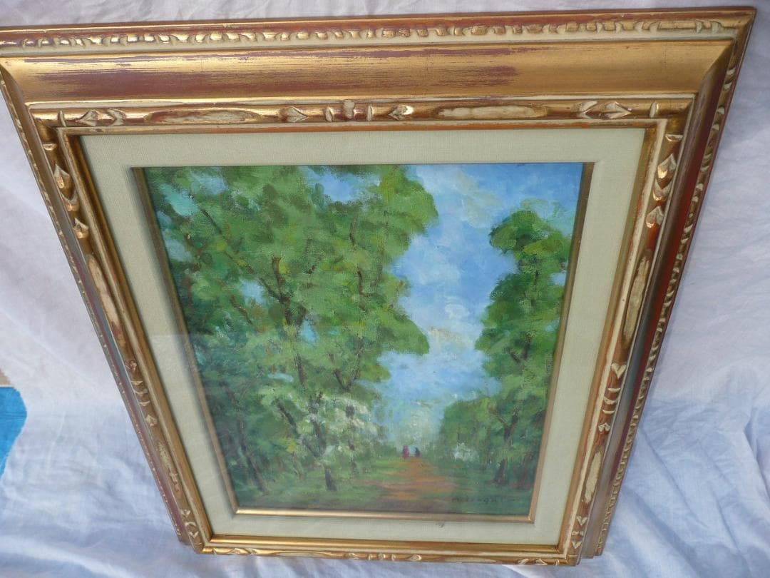 本物油絵、画廊額入り