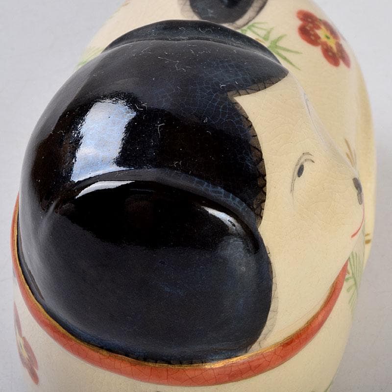 京焼　伊東陶山作　犬張子　お伽犬　置物　縁起物　共布共箱　C　8781