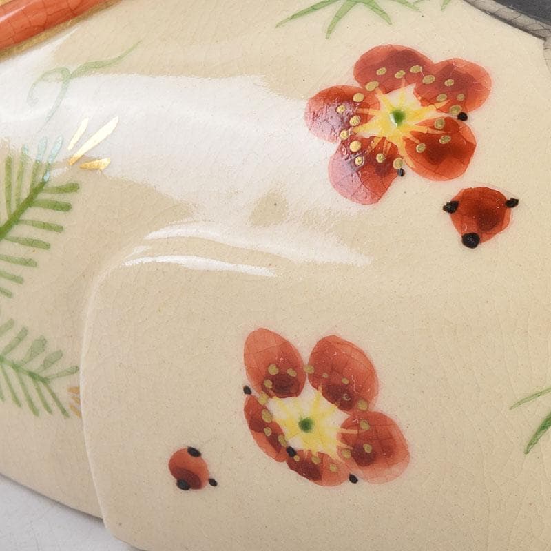 京焼　伊東陶山作　犬張子　お伽犬　置物　縁起物　共布共箱　C　8781