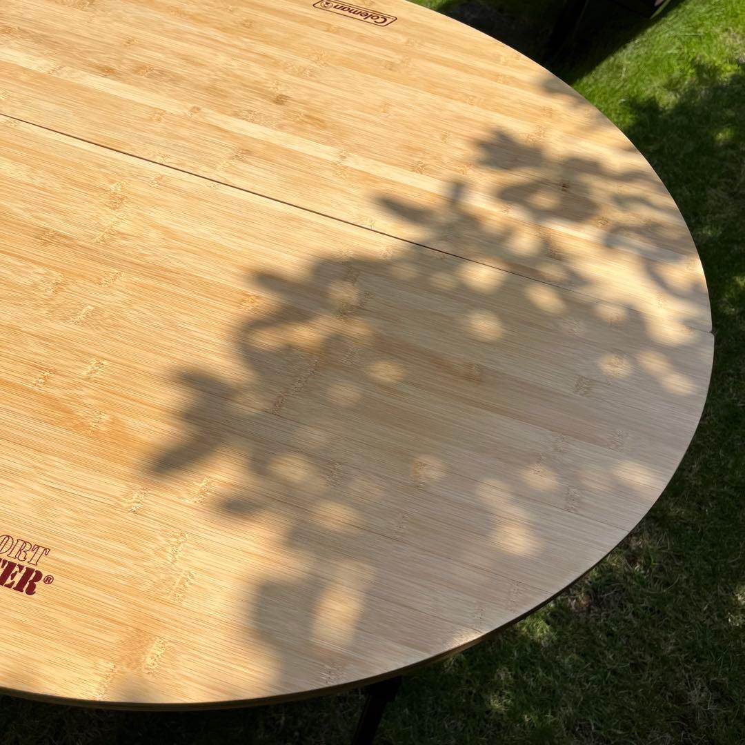 コールマン　コンフォートマスター　バンブーオーバルテーブル85