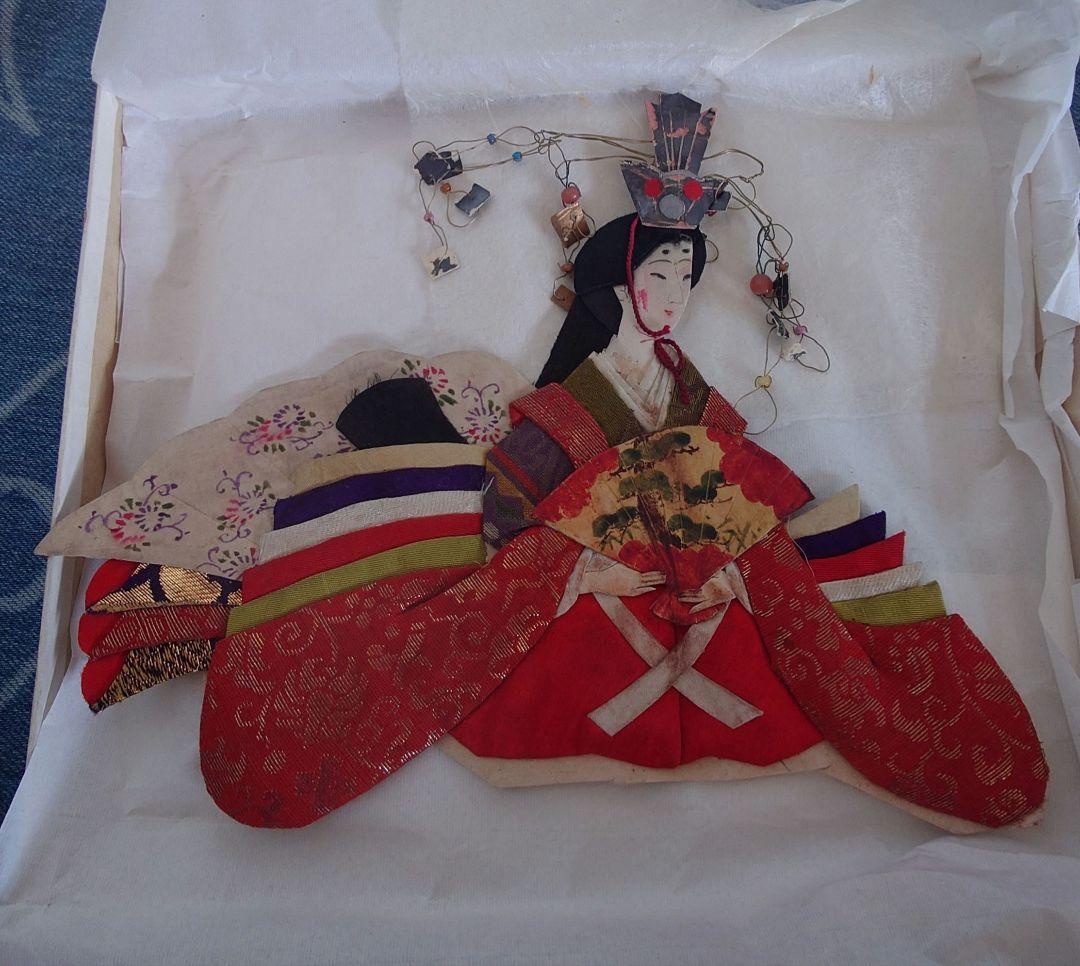 「押し絵雛の掛軸」内裏雛と三人官女と五人囃子