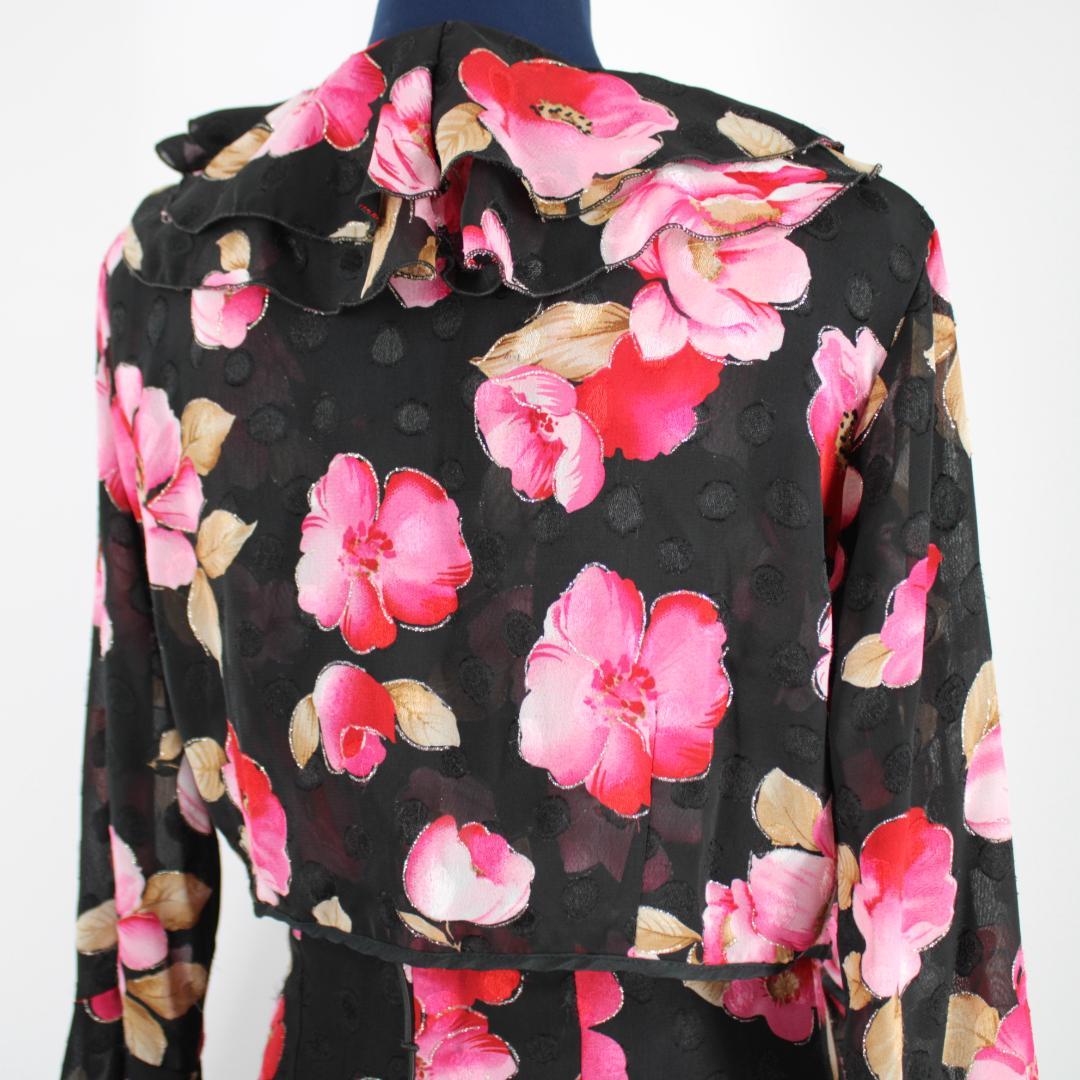 【フラメンコ衣装】ブラック×花柄 primaboutique ワンピース ドレス