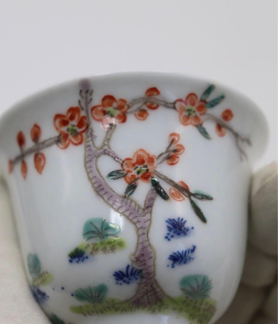 中国　大清康熙年製　とう彩小杯　茶器　送料込み0125