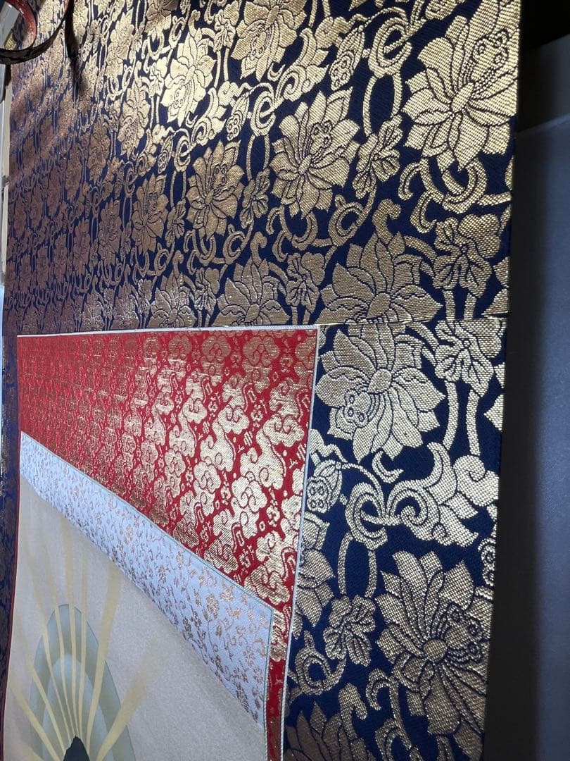 掛軸 松井翔雲筆「 阿弥陀三尊佛 」1009