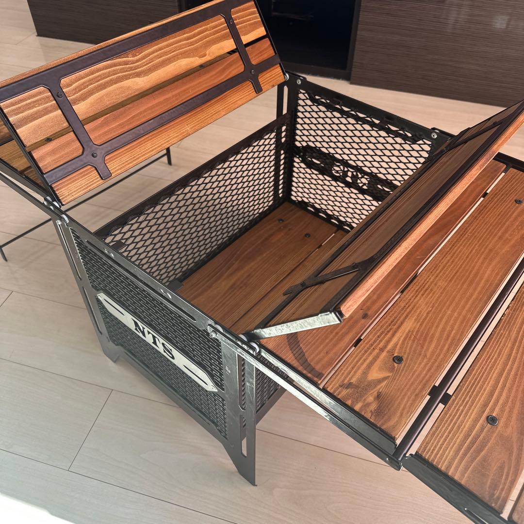 ネイチャートーンズ　収納スペース付き折りたたみテーブル　Lサイズ