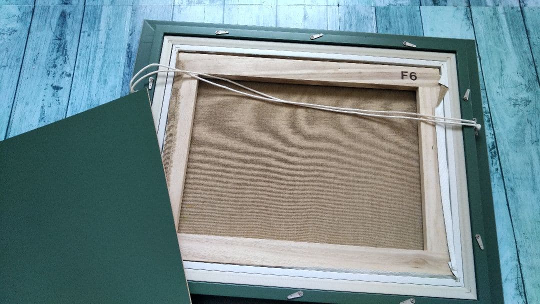 奥入瀬渓流　新緑　油絵　Ｆ６号　サイン入り　額入り　斉藤孝治　新緑の季節です