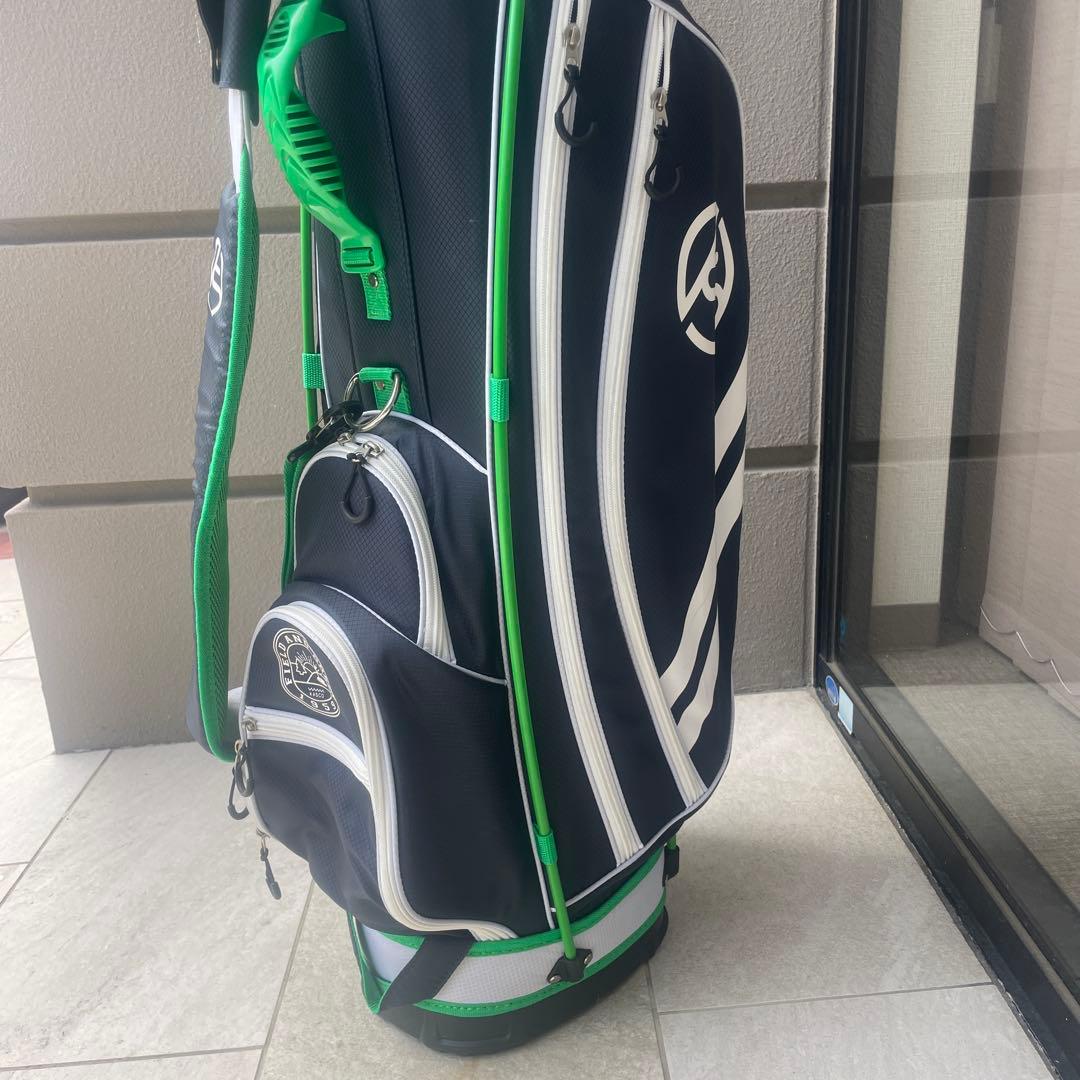 キャディバッグ 紺/緑 ナイロン製