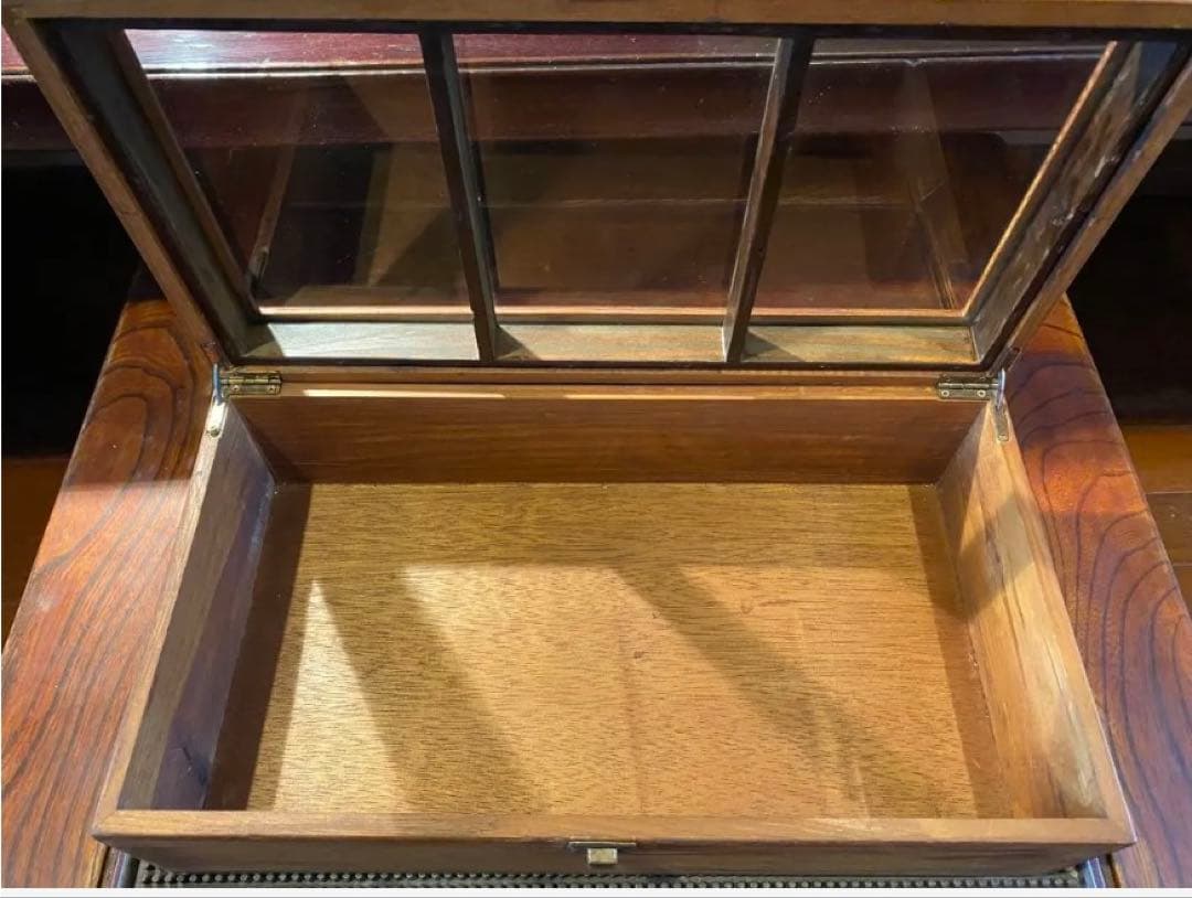 美品　アンティーク　木製ガラスケース　中国・台湾茶器　ヴィンテージ　レア