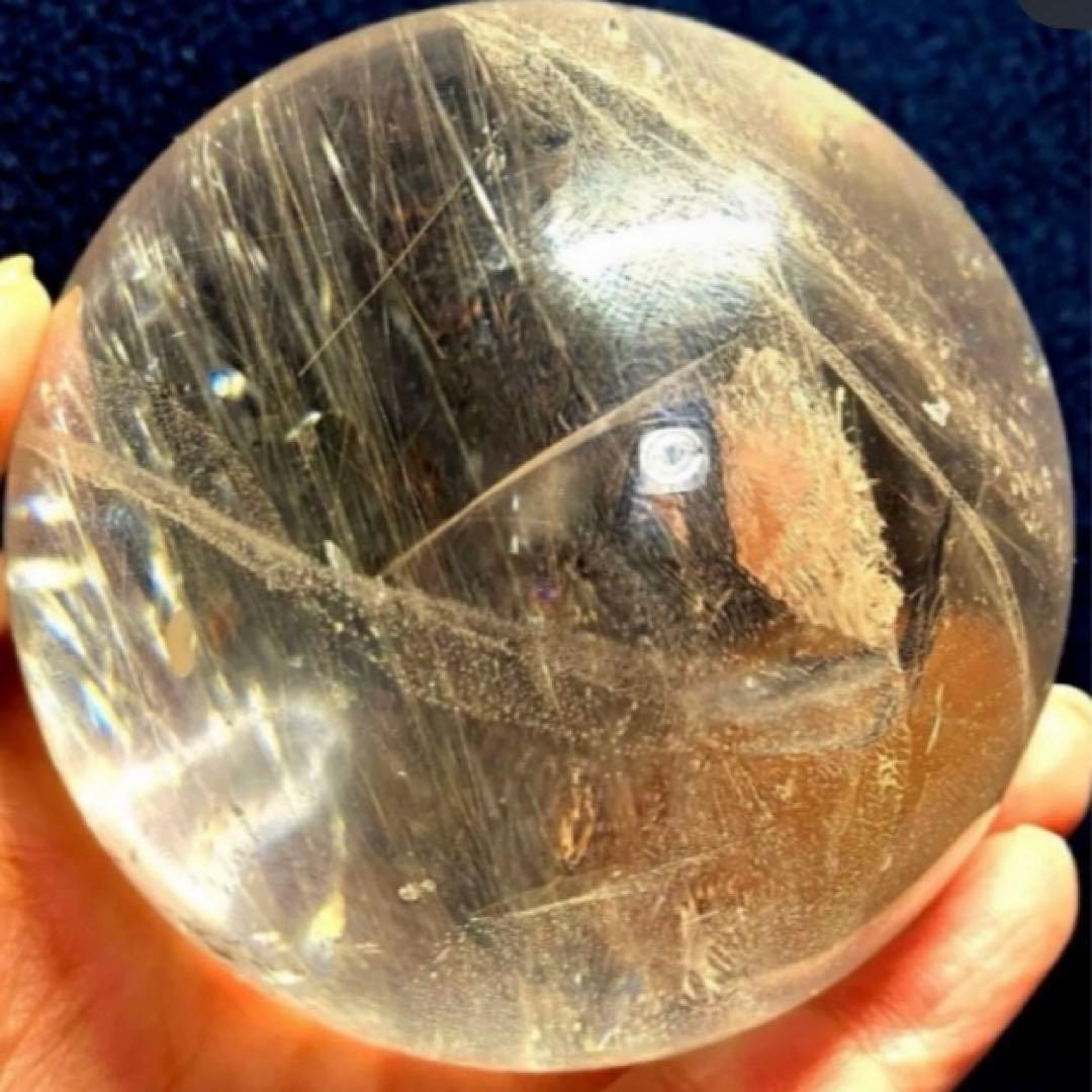 超特大　77mm ゴールドルチルクォーツ　金針水晶　パワーストーン