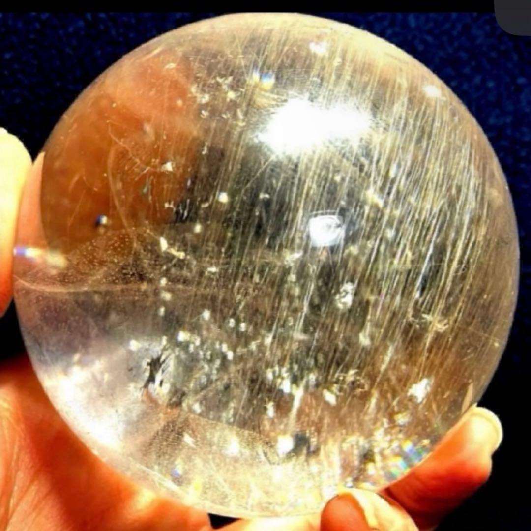 超特大　77mm ゴールドルチルクォーツ　金針水晶　パワーストーン