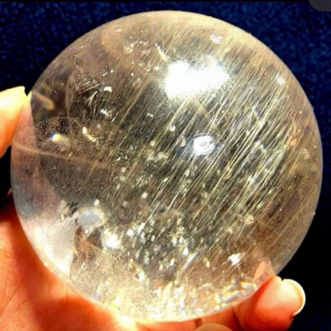 超特大　77mm ゴールドルチルクォーツ　金針水晶　パワーストーン