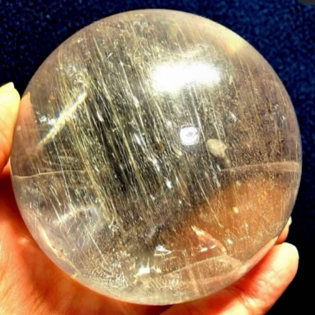 超特大　77mm ゴールドルチルクォーツ　金針水晶　パワーストーン