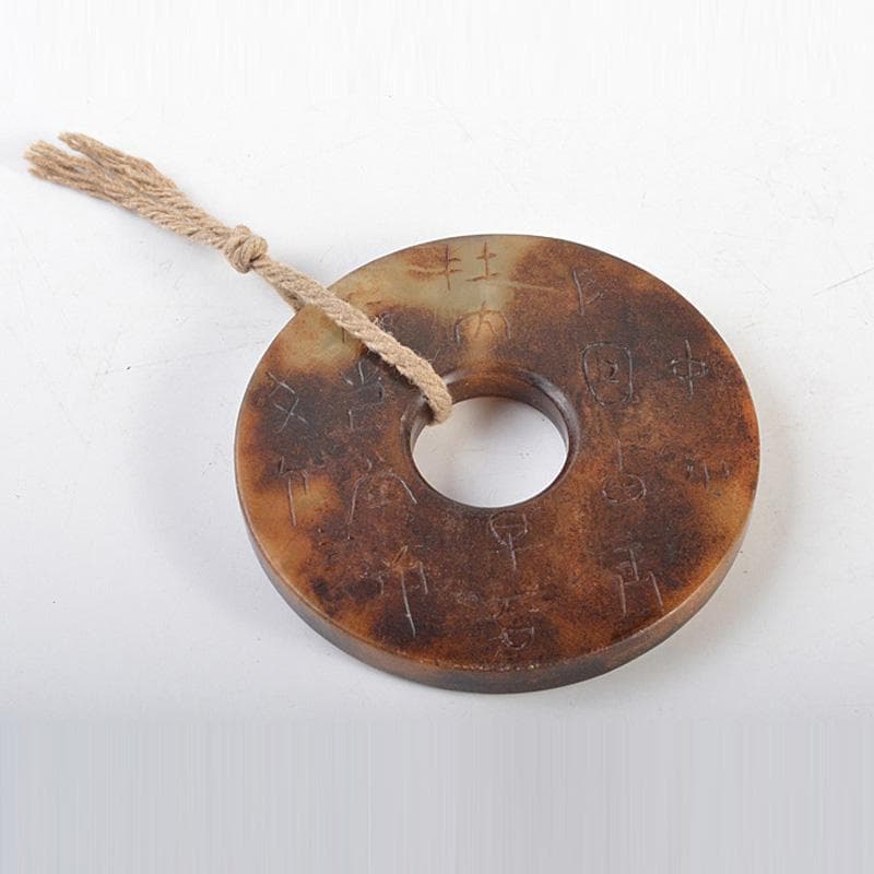 中国　玉石彫刻　漢詩刻　根付　紙鎮　玉器　C　7422E