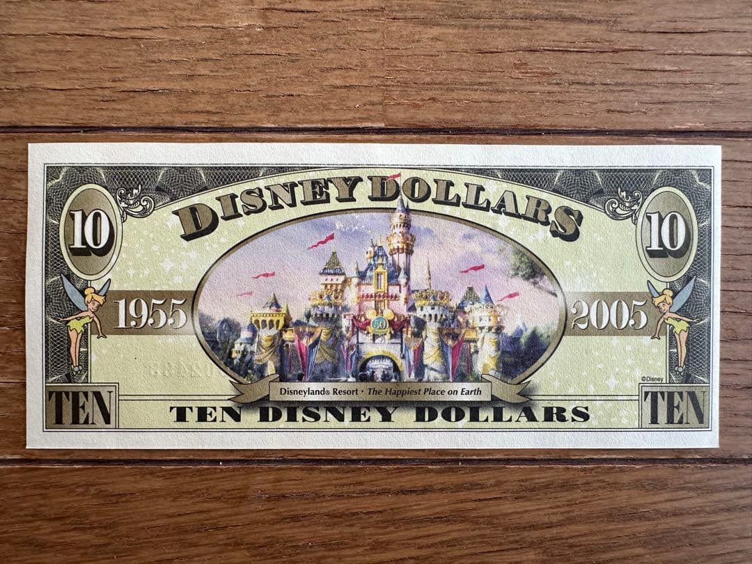 ディズニーダラー　カリフォルニア50周年記念紙幣4枚セット