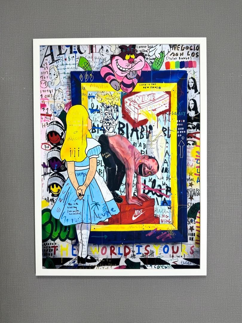 No.163フレーム付きキャンバスアート　アリス　オマージュアート　ブランド絵画