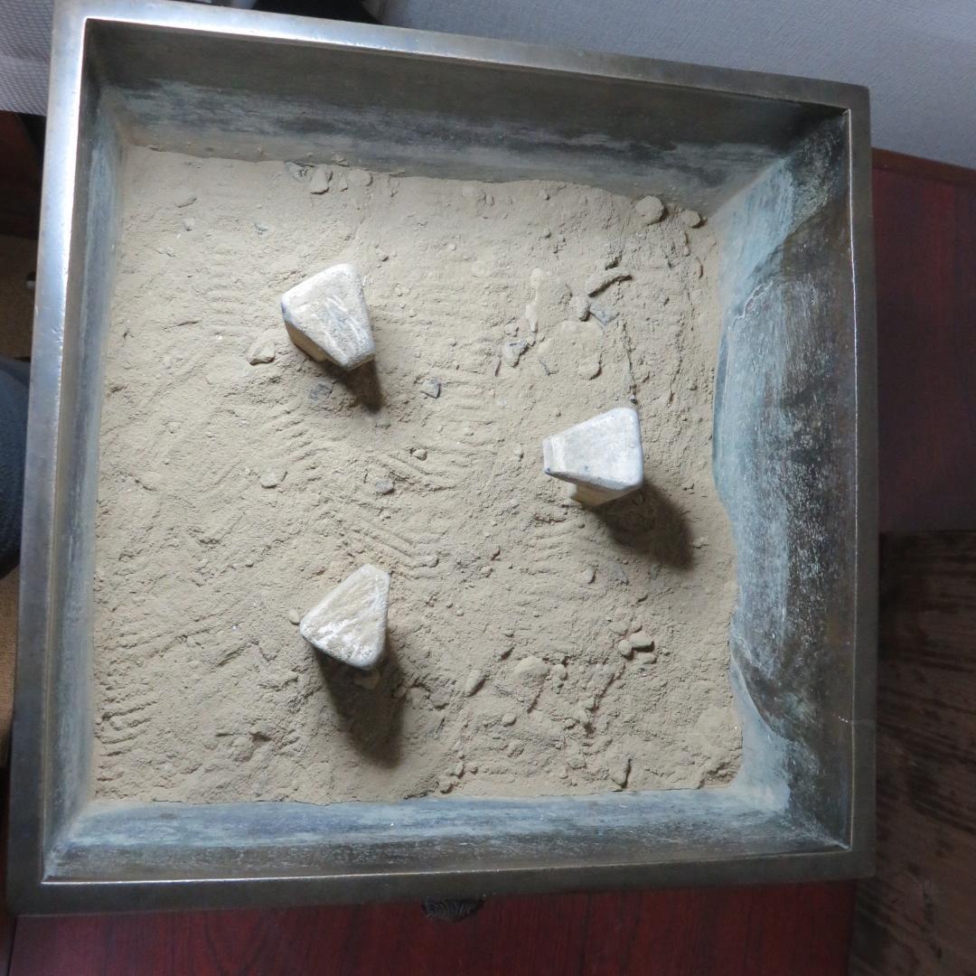 四角瓶掛火鉢 三つ足 共箱 手あぶり 炉 火鉢 明治 名家 蔵出し初荷