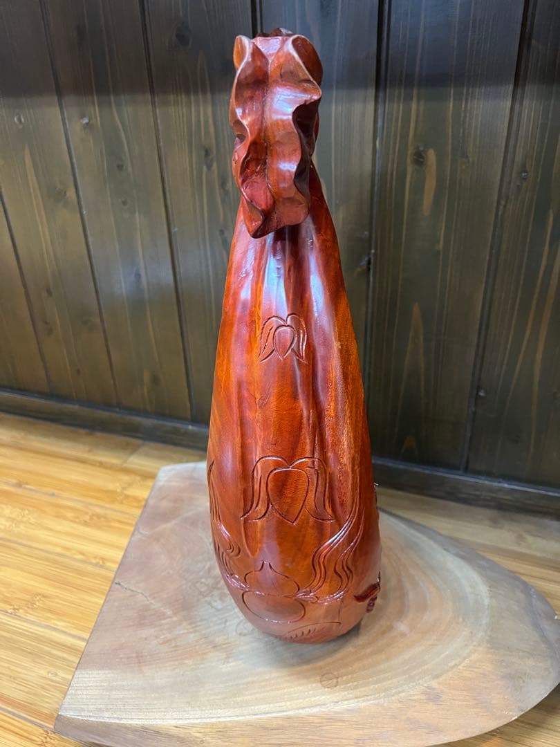 木製　リボン付き　仏像　布袋様　福の神　運気上昇