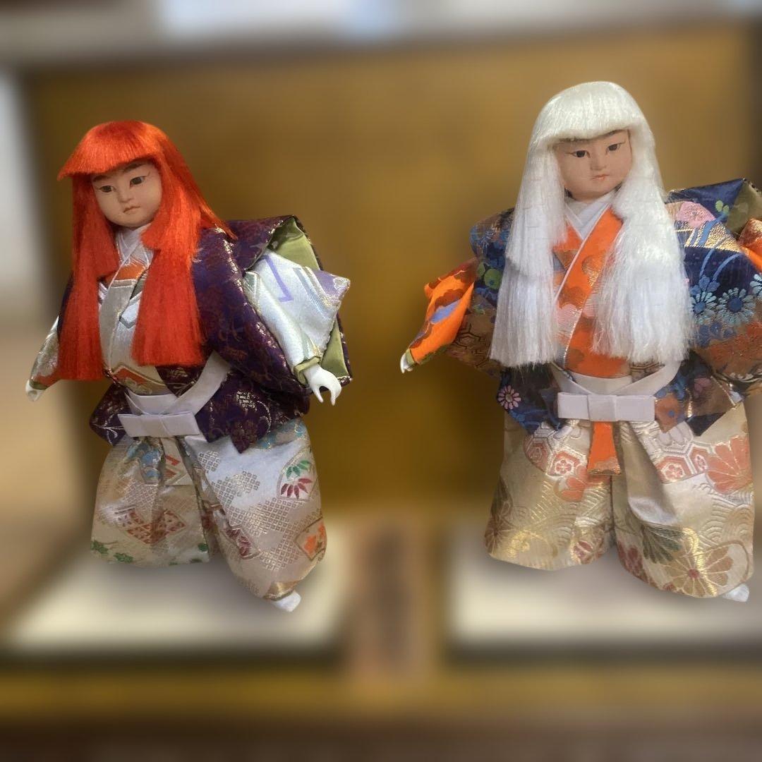 日本人形 連獅子　ケース付き