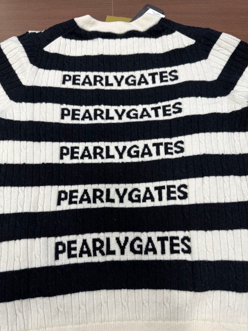 PEARLY GATES カシミヤ100% ストライプセーター