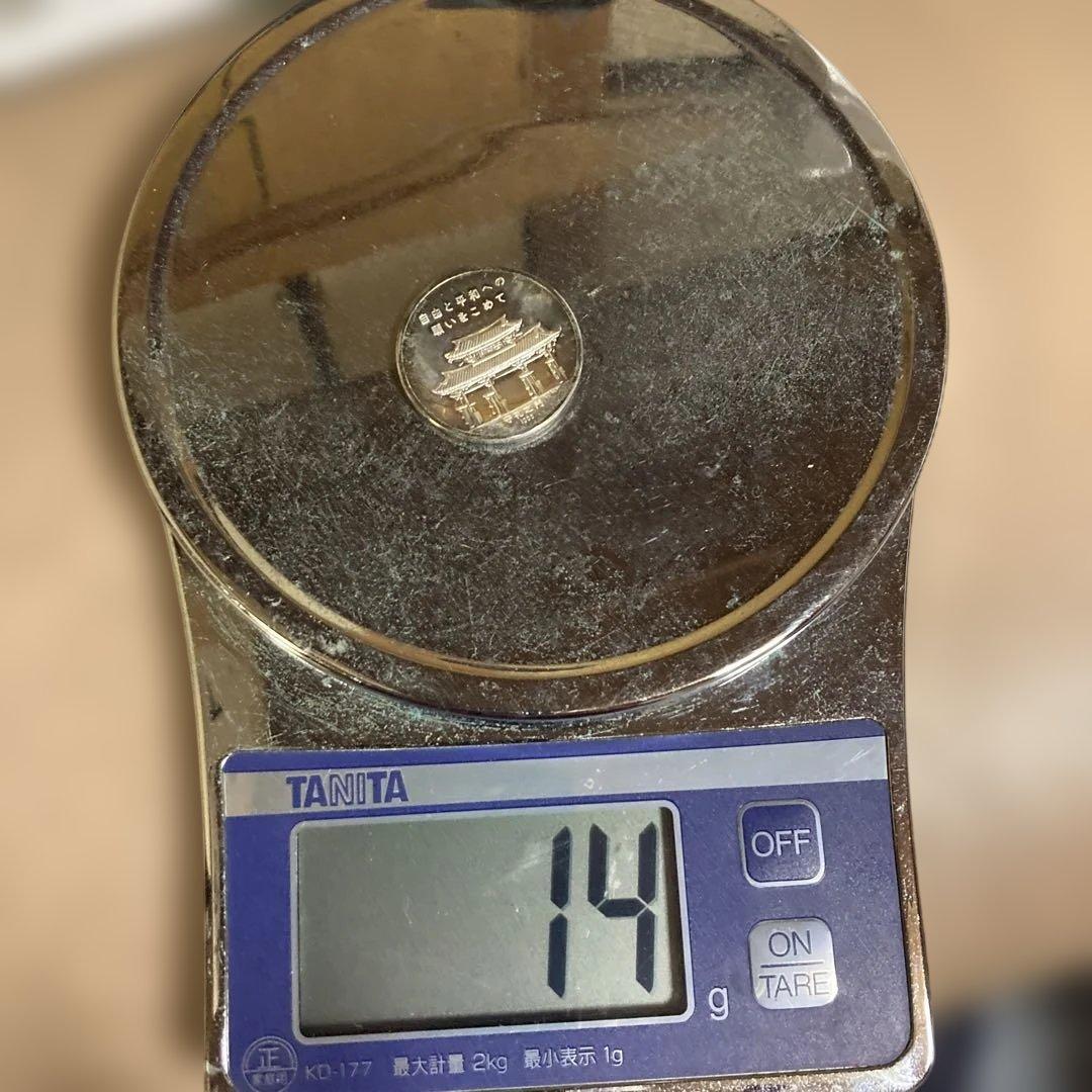 【純銀】1972年 沖縄復帰記念メダル 約14g 守礼門 外箱付