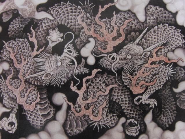 小泉淳作、【双龍図】、希少画集画、状態良好、人気作家 、新品高級額装付