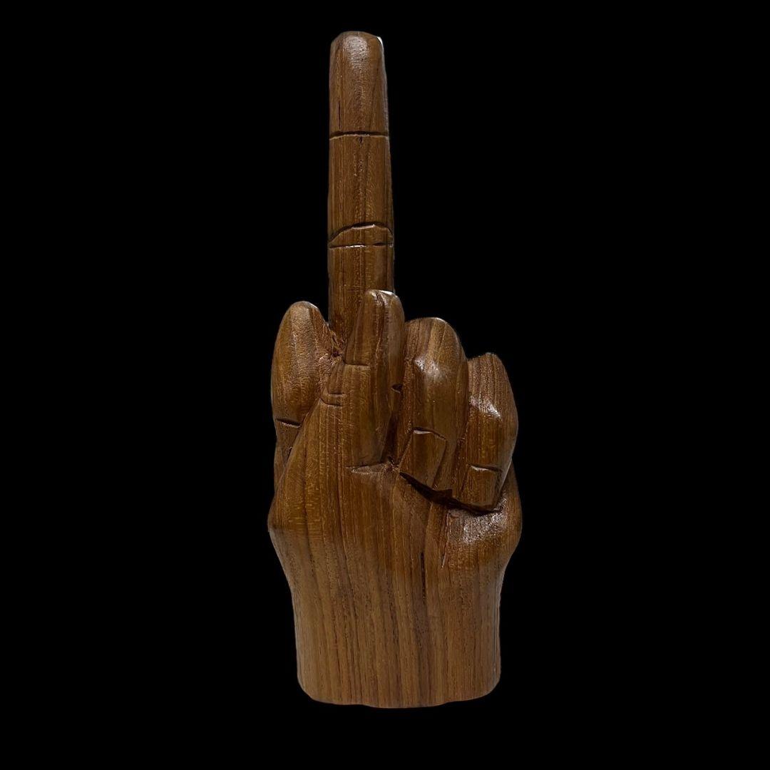 激レア　ビンテージ　木製　ピース ハンドサイン　オブジェ　置物　ウッドサイン
