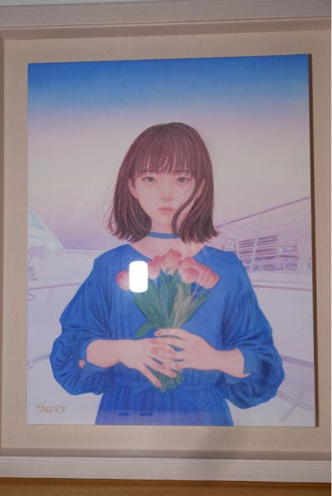 s*o様 むらまつちひろ「my april」F6木製パネル/アートクロス　ミクス