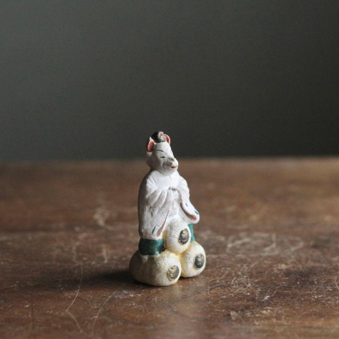 古作 土人形 狐 伏見土人形 民芸 郷土人形 古道具 アンティーク