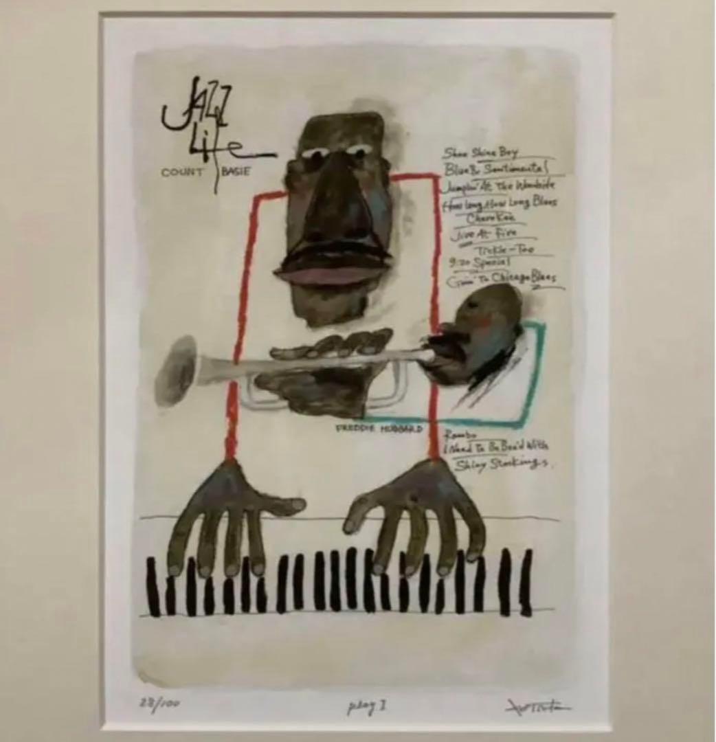 絵画・額縁・版画・津田耕・新品未使用・JAZZ・Play Ⅰ・美術品・インテリア