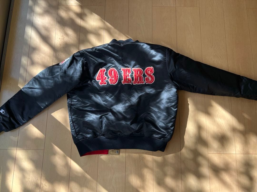 NFL 49ers　90sリバーシブル スタジャン　スターター製　Lサイズ