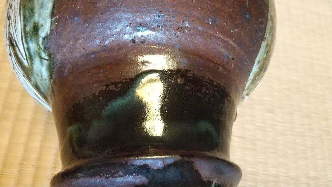 骨董　人間国宝　金城次郎　海老魚紋 高さ27.5cm　共箱