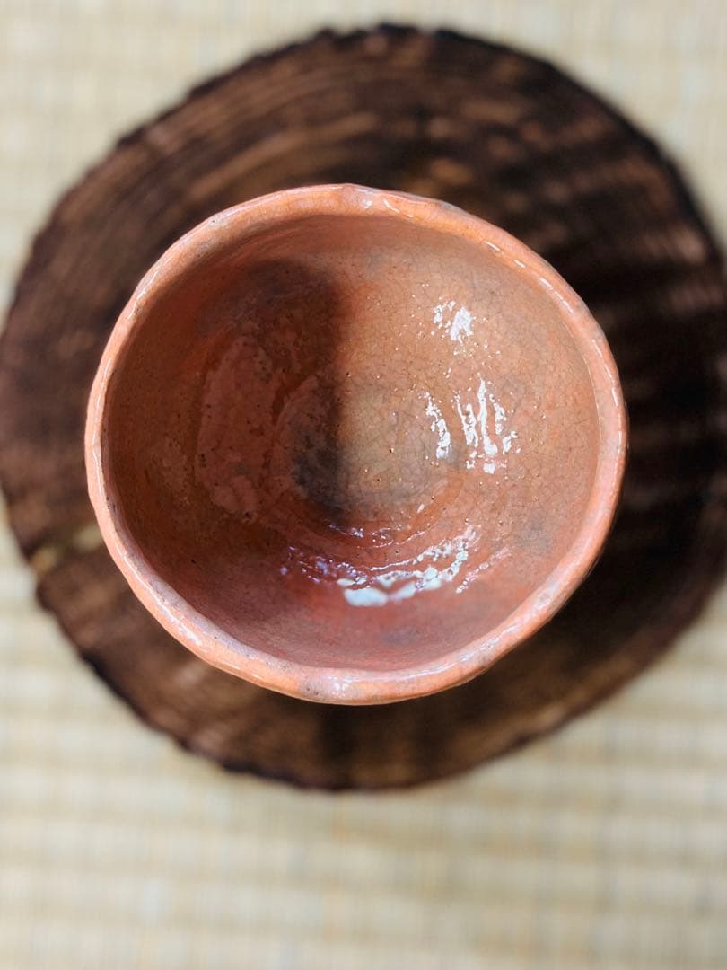 杉本貞光 秀逸作　寺垣外 赤茶碗 共箱