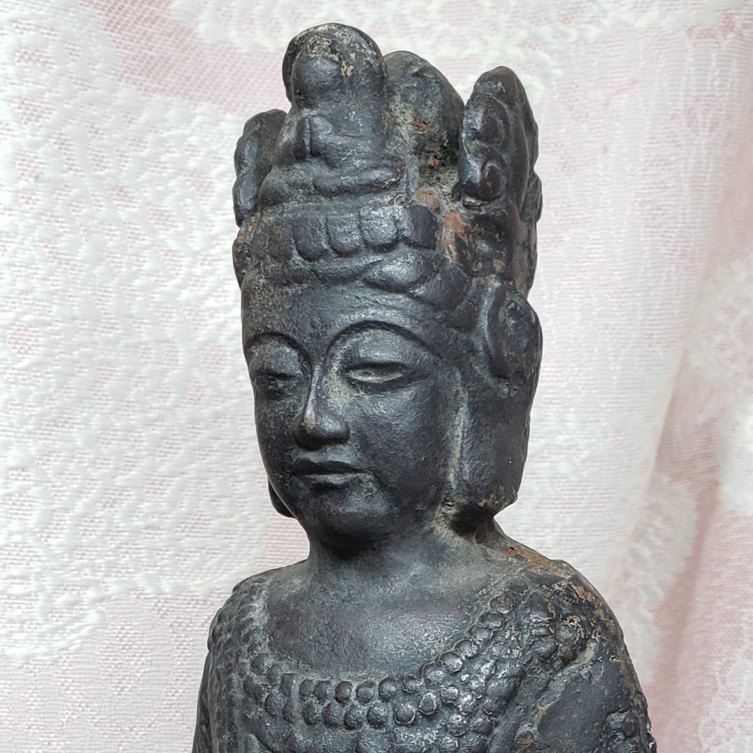 【飛鳥仏】◆鐵鋳観音菩薩立像 仏像◆検）天平仏 新羅仏 高麗仏 空海 千利休