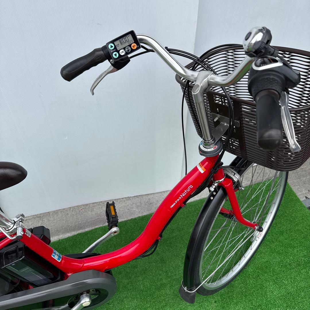YAMAHAヤマハ電動アシスト自転車26インチ 12.3Ah 赤い