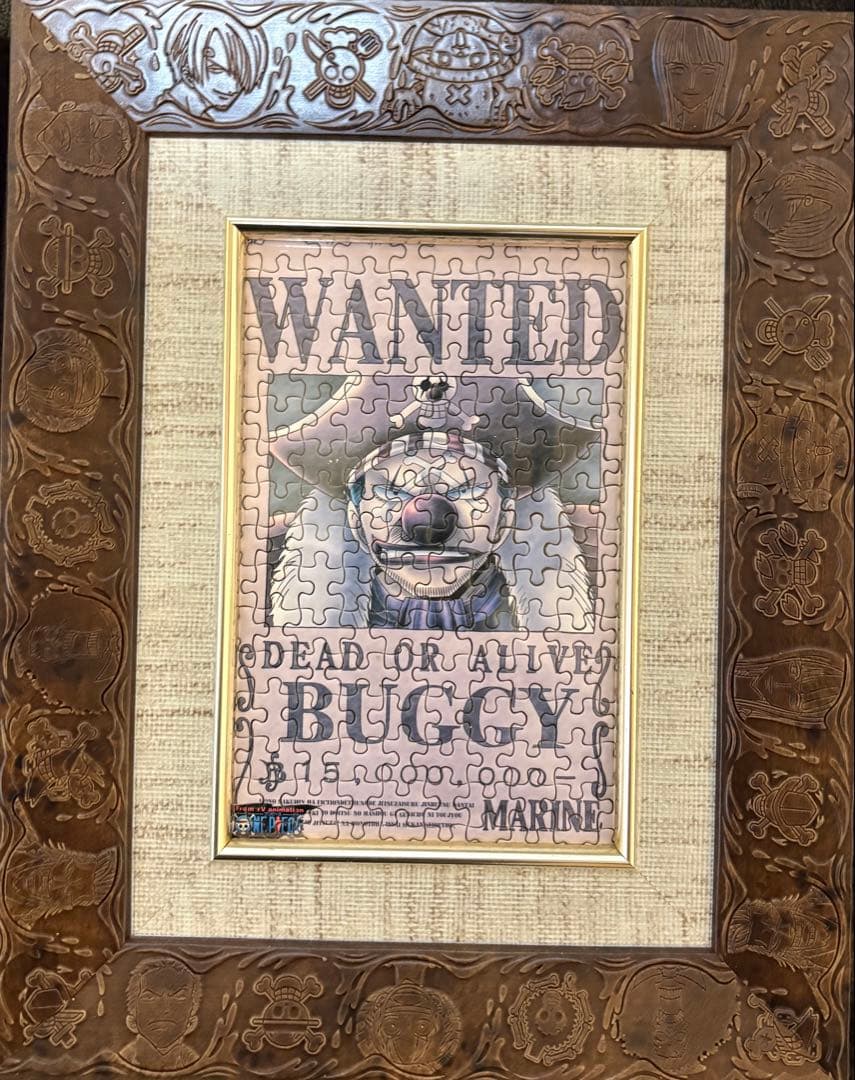 【値下げ可】手配書　パズル　15個　ワンピース　専用フレーム付