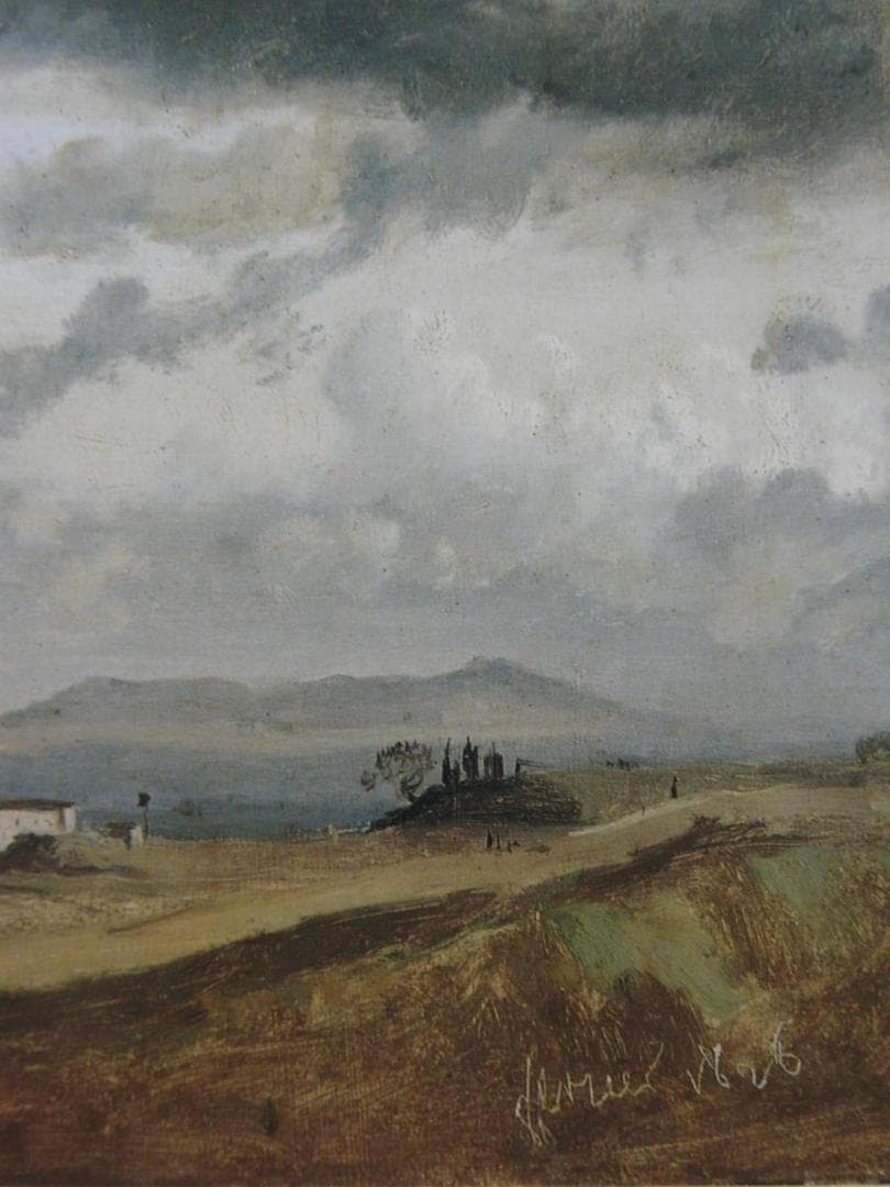 コロー、イタリア風景（ナポリ近郊）、希少な画集より、新品高級額