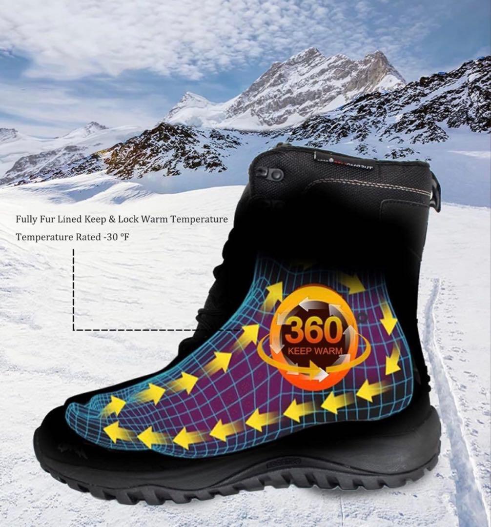 ☆ROCKMARK メンズスノーブーツ ミッドカーフ防水耐久性ブーツ26.5cm