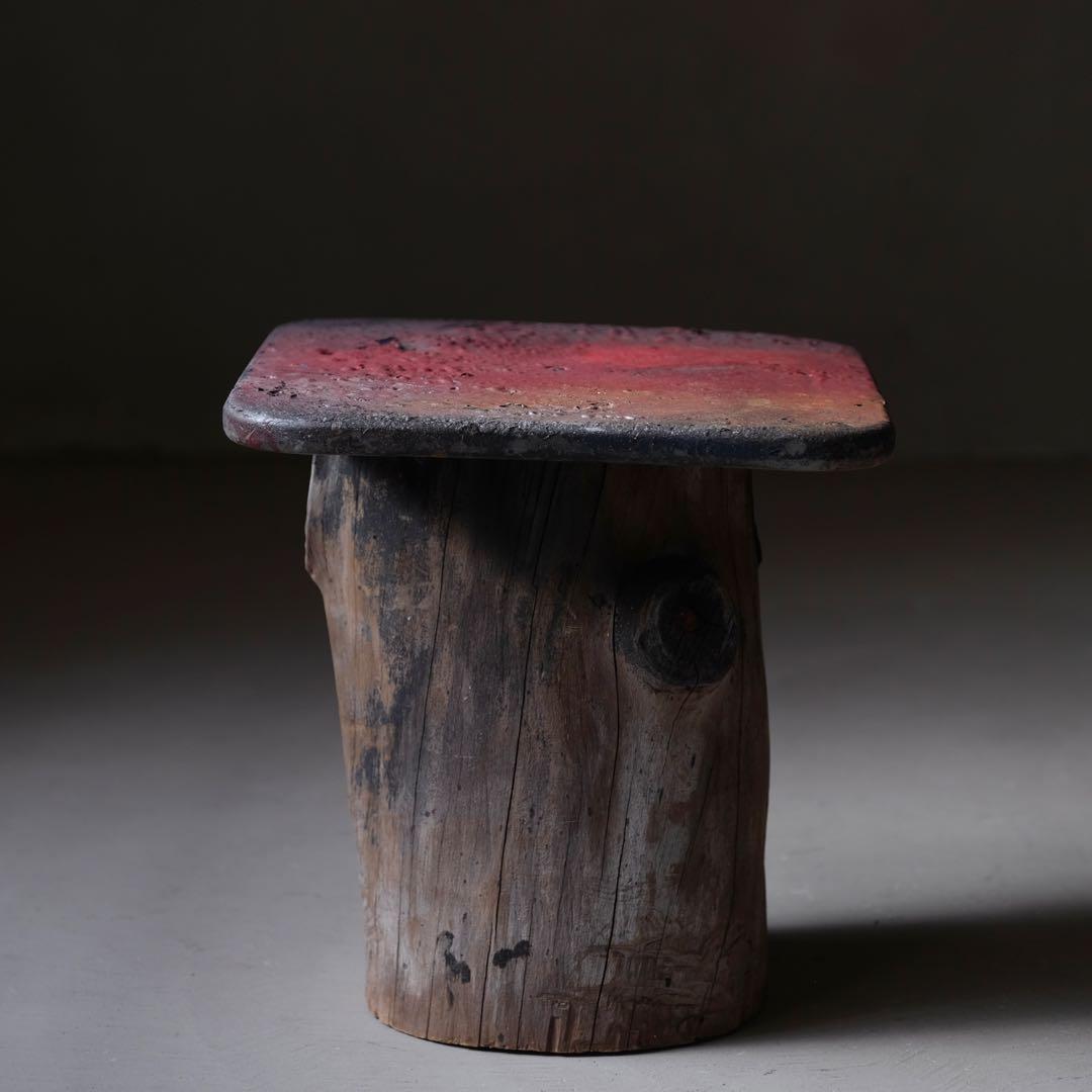 古い作業台　オブジェ 展示台 花台 座卓 古家具 古道具 アンティーク レトロ