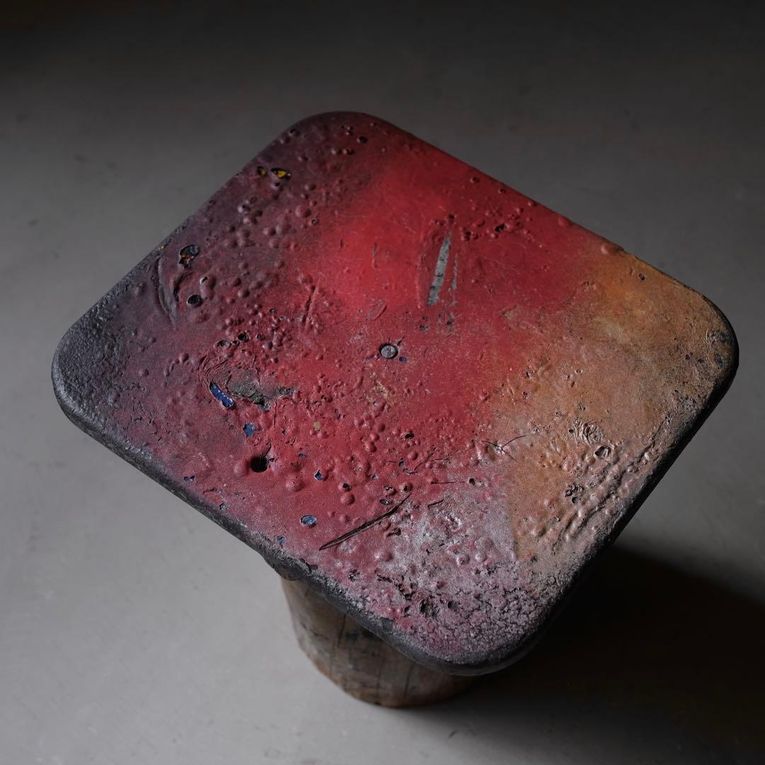 古い作業台　オブジェ 展示台 花台 座卓 古家具 古道具 アンティーク レトロ