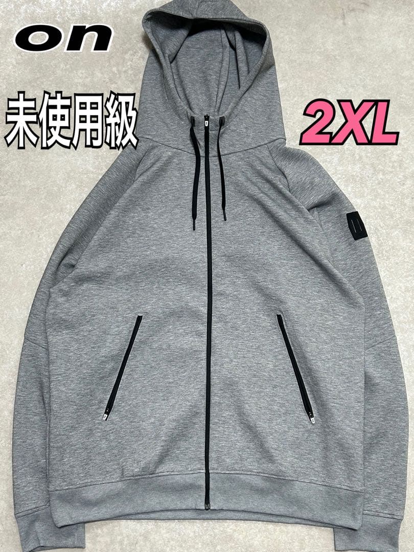 未使用級 on ジップフーディー　ジップパーカー 2XL グレー メンズ